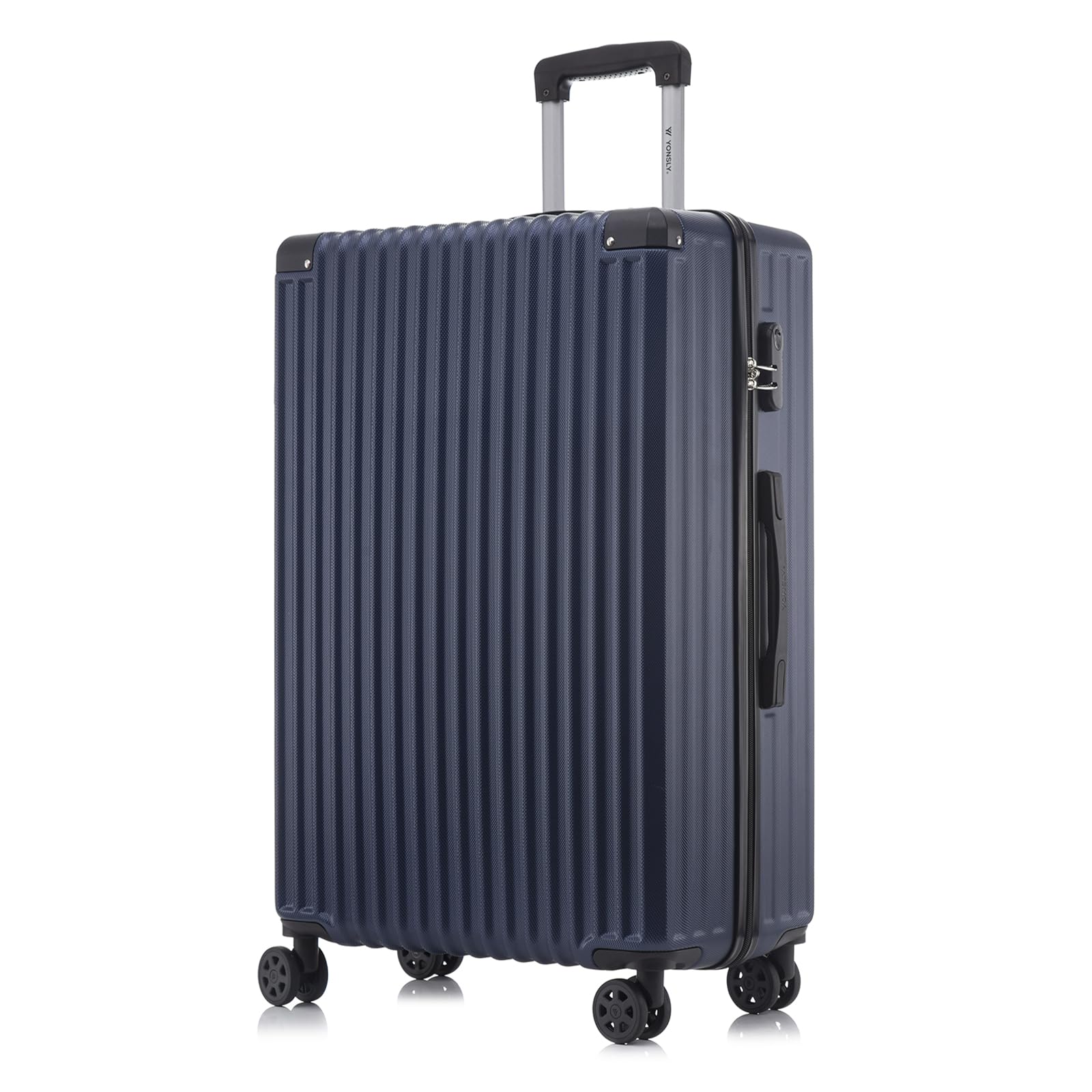 yonsly Koffer Suitcase, Trolley Reisekoffer, Rollkoffer Handgepäck mit 4 Rollen 360°, ABS Hartschalen, Sicherheitsschloss, Weicher Gummigriff, 210D-Futter