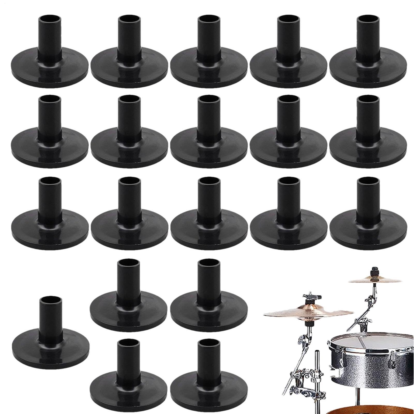 20 Stück Becken Ersatz Zubehör 3.7×2.6×1.1cm ABS Beckenhüllen Drum Trommelbeckenständer Drums Set Hüllen Drum Set Ärmel Professionelle Trommel Ärmel Für Schlagzeug Percussion Instrument