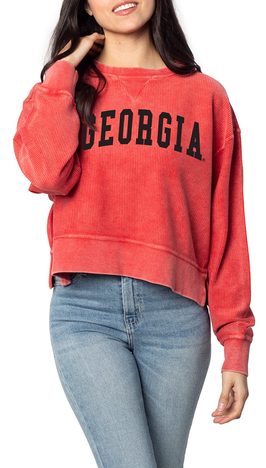 chicka-d NCAA womens Corded Boxy Pullover