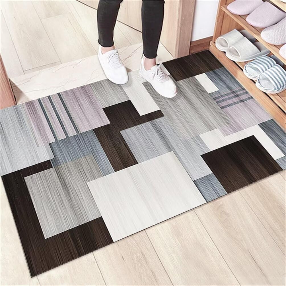 Tapis facile d'entretien et résistant 200x200cm tapis gris de salon