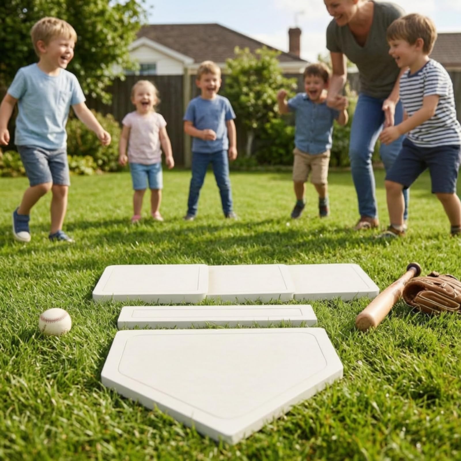 Baseball Home Plate Gummi Basis Trainingsplatte mit Fester Konturlinie Und Planem Aufliegen Mobil Und Schnell Einsetzbar für Indoorflächen Sportplätze, Color to 5