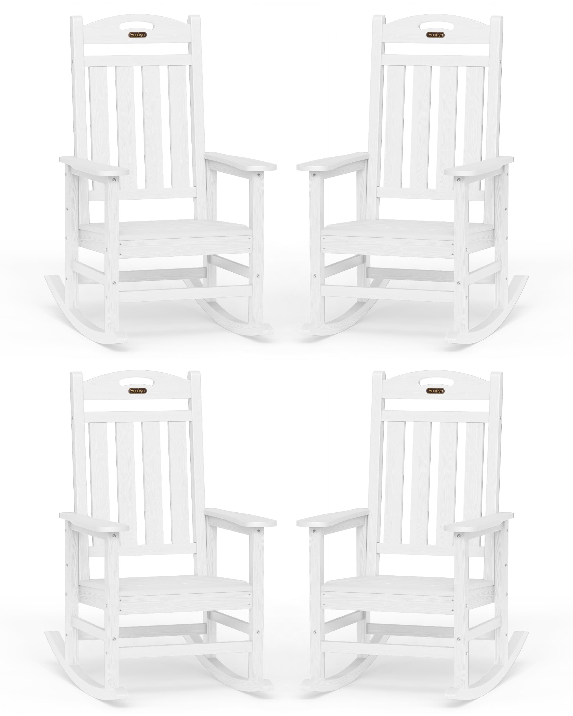 Outdoor Rocking Chairs Set of 4,Oversized Rocking Chair,All Weather