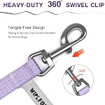 Reflective Long Dog Leash 33ft Long Line Dog Lead with 360° Swivel Clip, Training Traction Rope, Tangle-Free Yard & Recall Large –Purple