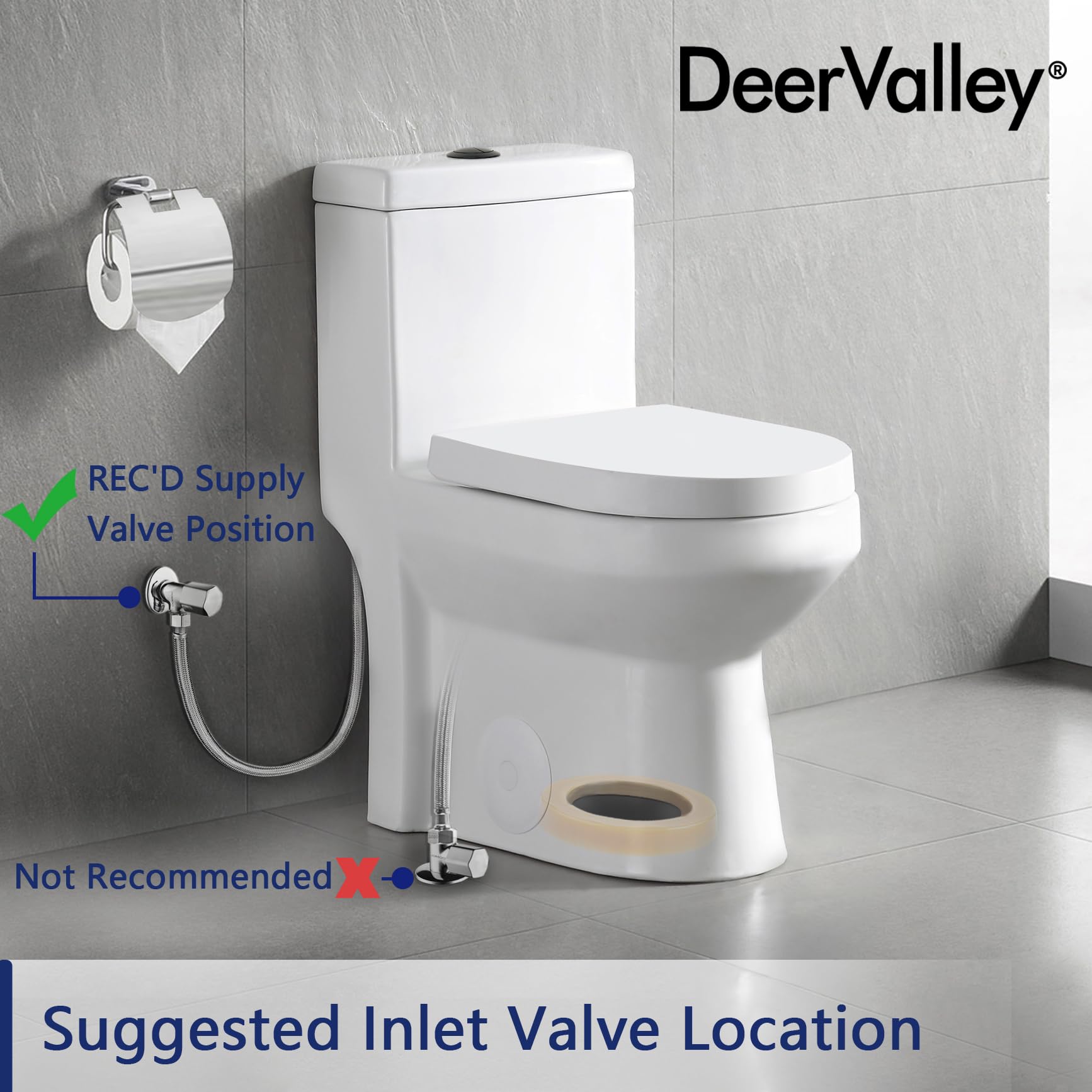 DeerValley Small One-Piece Toilet DV-1F52812, 12