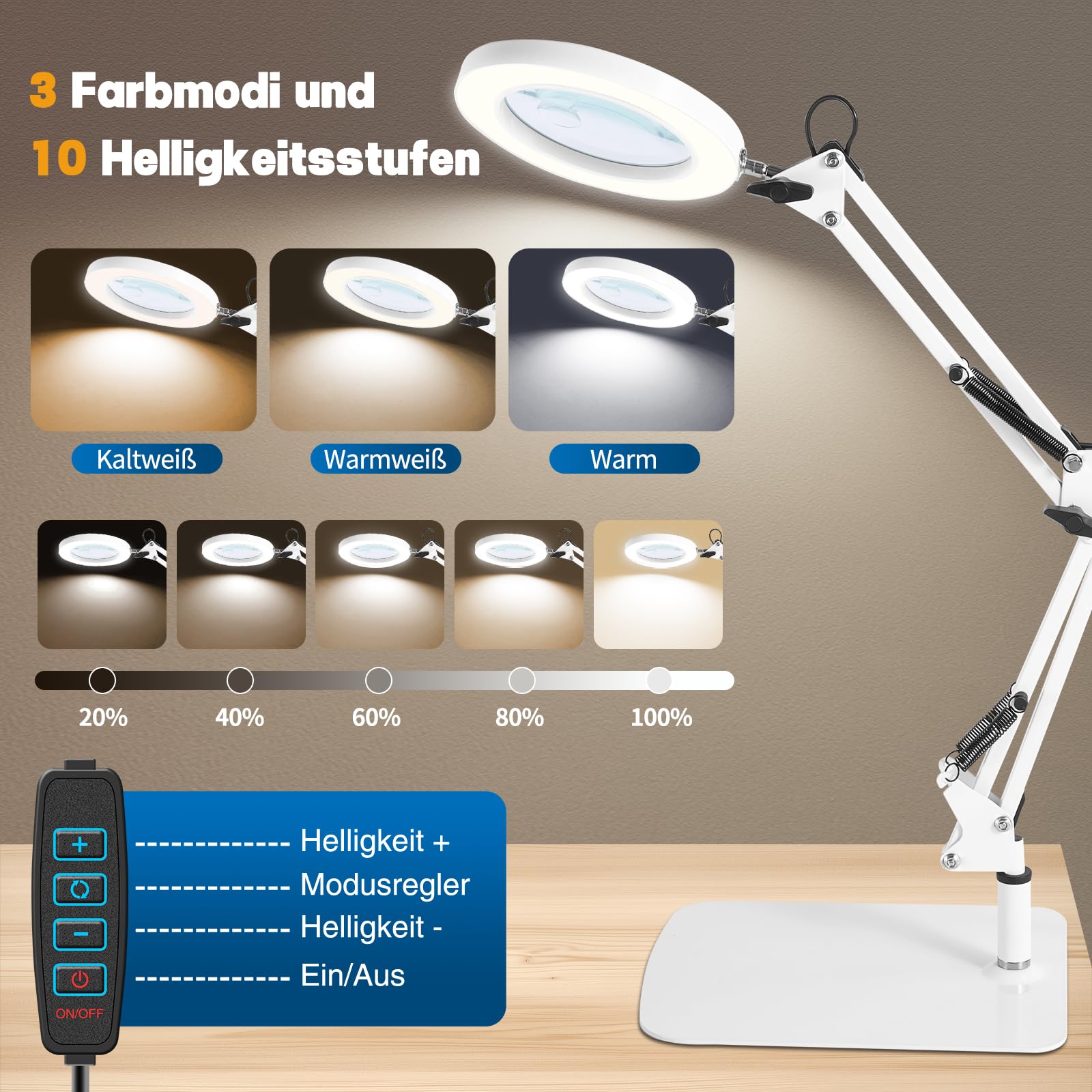 Ricyea LED Lupenlampe - Perfekte Hilfe Für Feinarb Produktbild-Vorschau 8