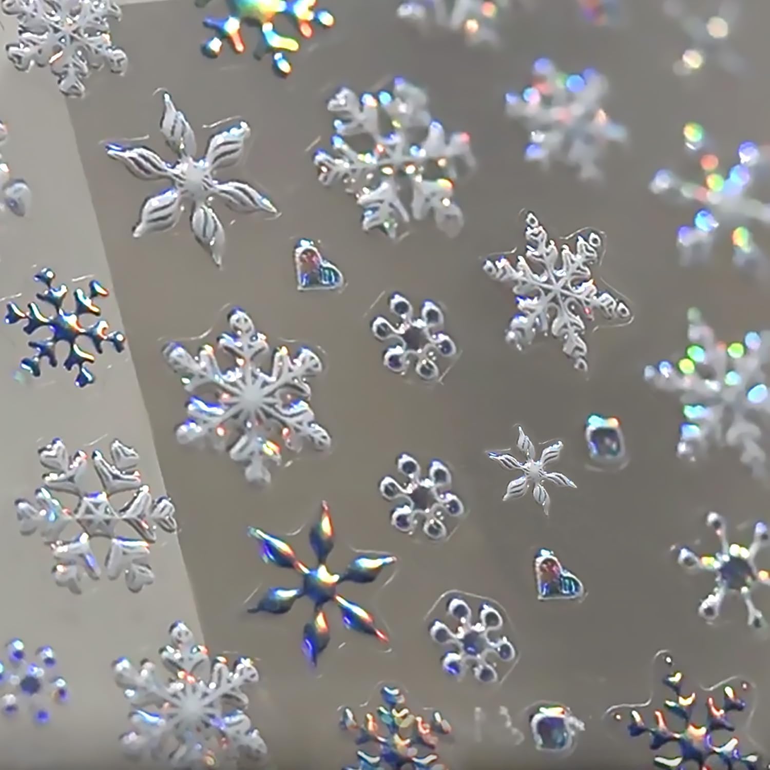 Snowflake Nail Stickers 5D Embossed Laser Christmas Snow Nail Art Stickers Self-Adhesive Pegatinas Uñas Xmas Snow Designs Holiday Winter Nail Decals Nail Art Supplies for Women Girls Acrylic Nails