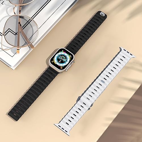 Miniatura 9 de Compatible with Apple Watch Ocean Bands 38mm 40mm 41mm 42mm 44mm 45mm 46mm 49mm Soft Silicone Wristbands Replacement Strap for iWatch Ultra 2 Ultra