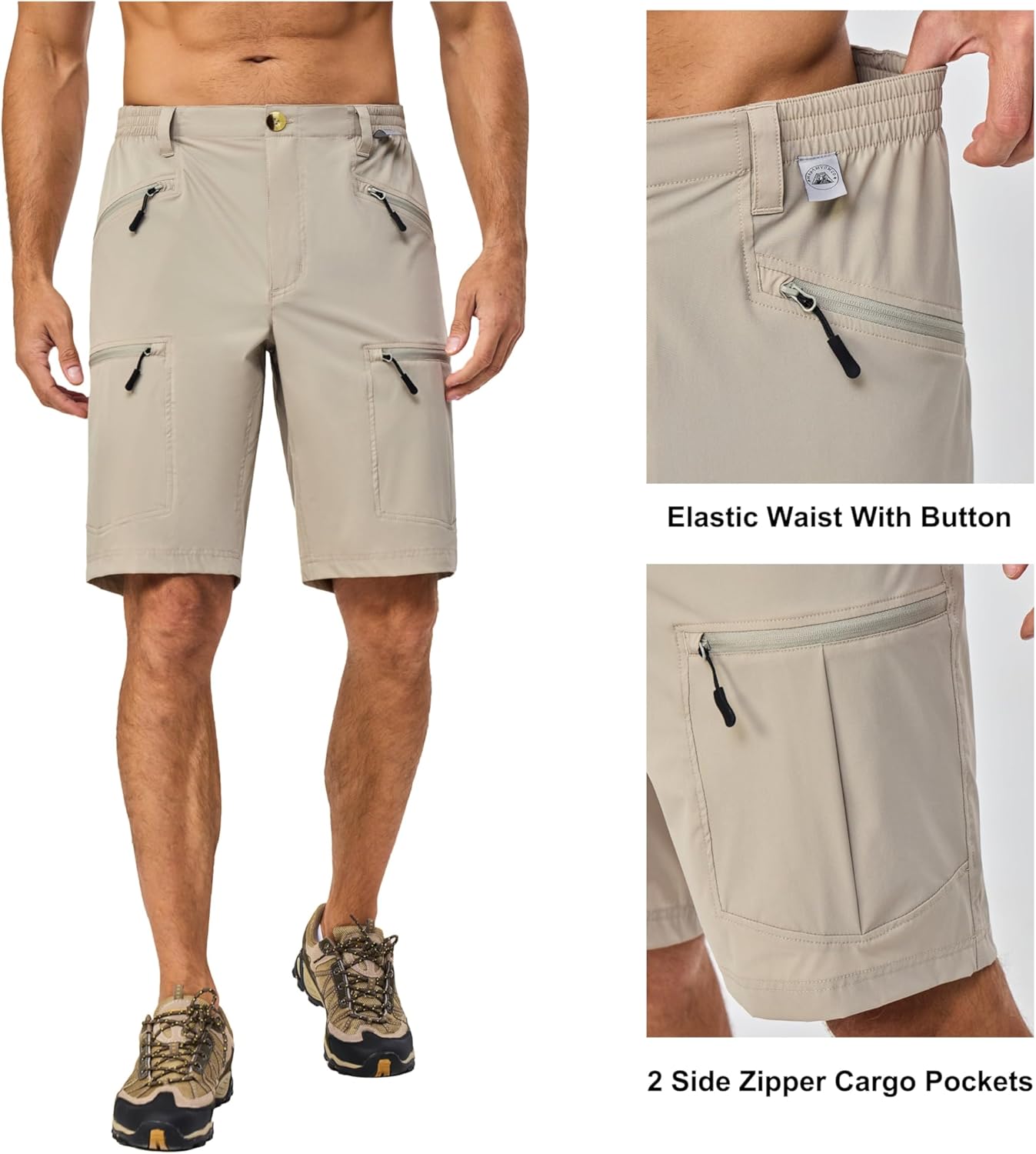 Mapamyumco Men's Hiking Shorts Quick Dry Lightweight Cargo Shorts Stretch with Pockets for Outdoor, Golf, Travel