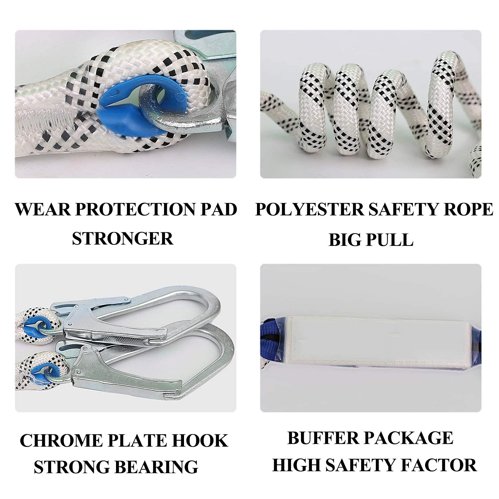 SwaYve Kits de Harnais de Sécurité, Harnais de Sécurité Antichute de Protection Personnelle, Harnais D'Escalade Complet À 5 Points