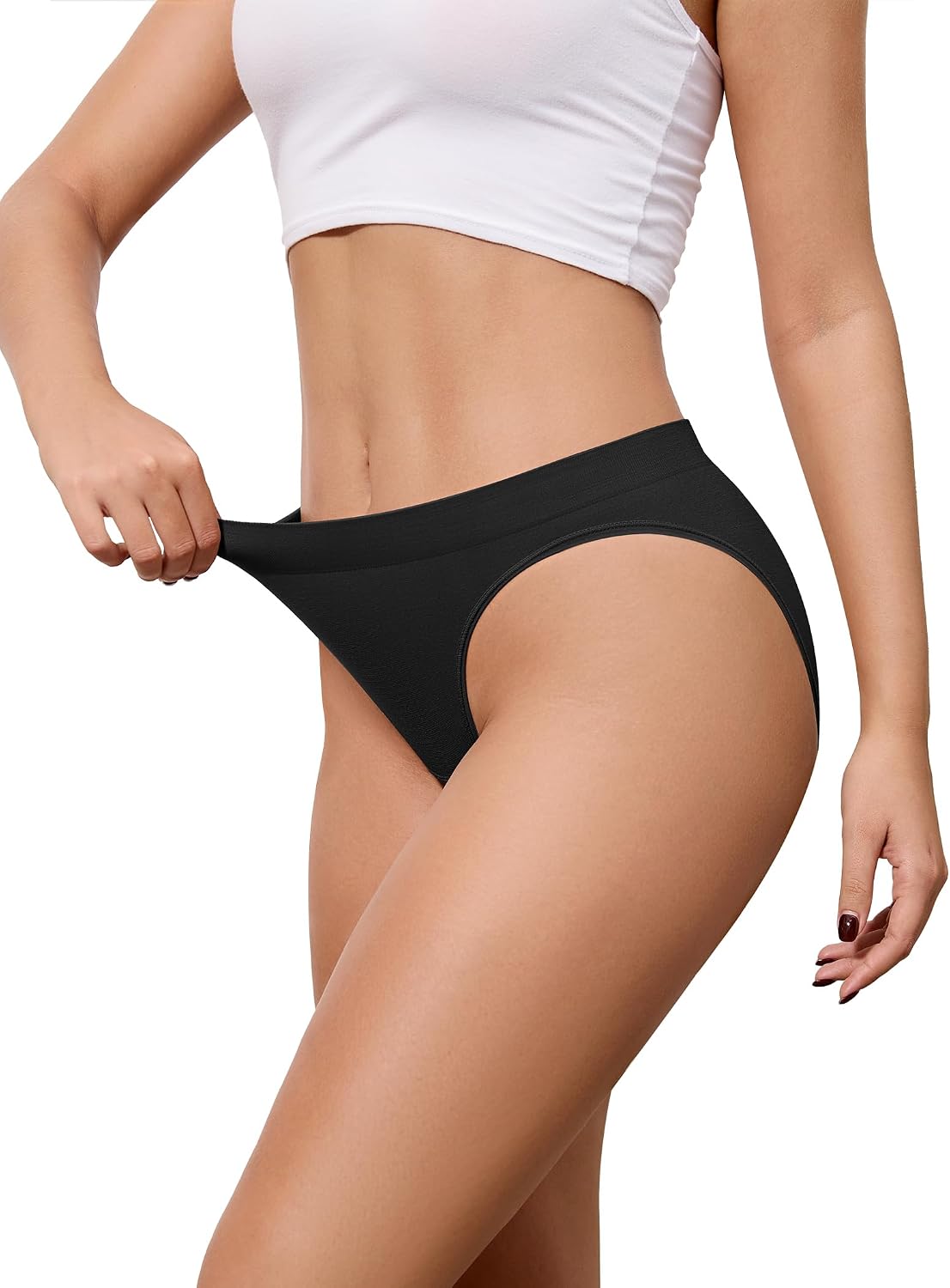 voenxe Womens Bikini Underwear,Breathable Soft Ladies Cheeky Panties,5 Pack