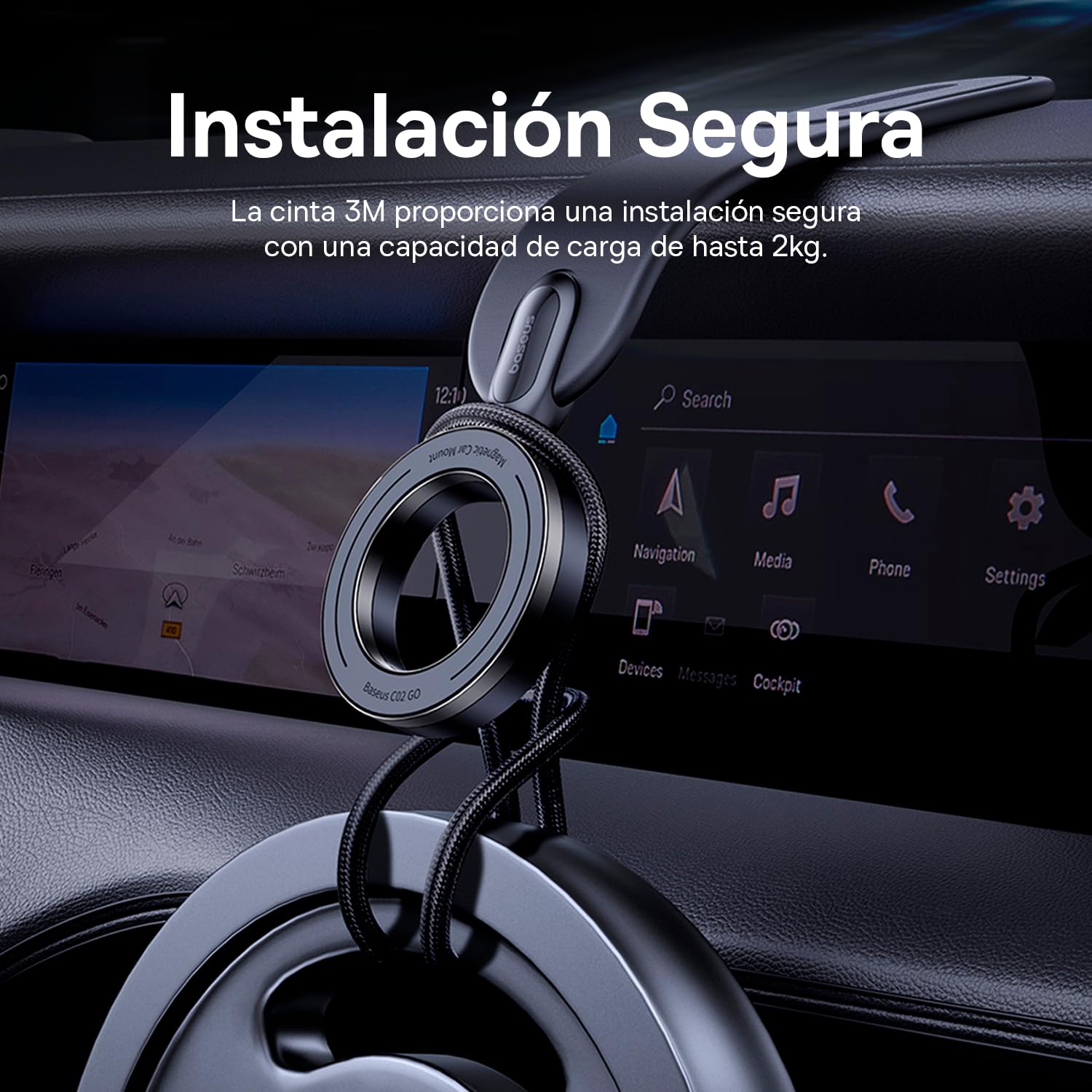 Baseus C02 Magnetic Phone Holder Car Mount (black)