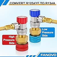 Vista 2 de Kit de adaptador R1234yf a R134a, R1234yf a R134a adaptadores de acoplador rápido de lado alto y bajo, adaptador R134a a R1234yf, kit de acopladores