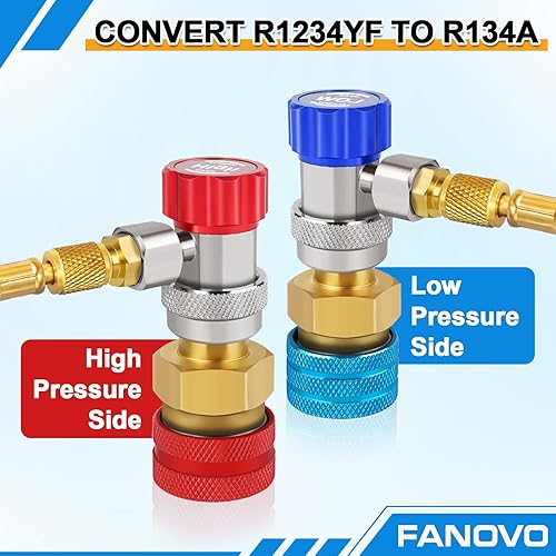 Miniatura 9 de Kit de adaptador R1234yf a R134a, R1234yf a R134a adaptadores de acoplador rápido de lado alto y bajo, adaptador R134a a R1234yf, kit de acopladores