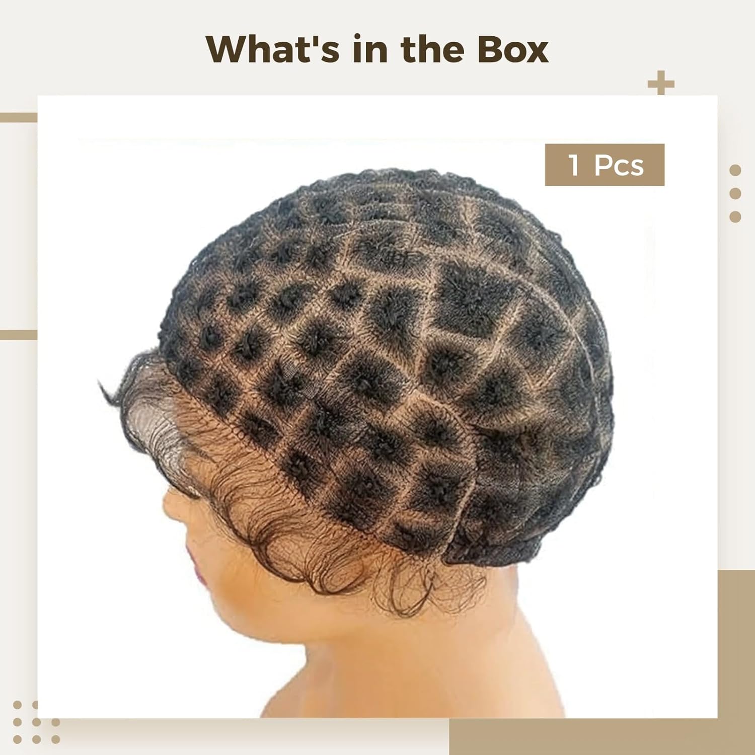 Elastic Lace Wig Cap With Grid Squares, Braiding Net Weaving Base, Adjustable Pre-Marked Cap For Wig Building And Hair Installation