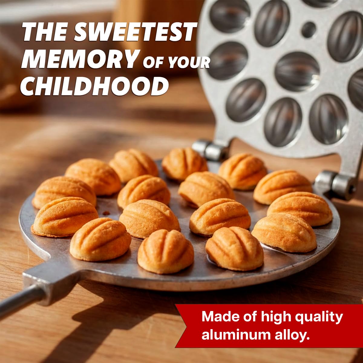 Russian Oreshki Nuts 16 Mold Skillet - USSR Oreshki Mold Oreshki Cookie Candy Maker 16 wells griddle - Walnut Cookie Mold Pastry Oreshnitsa - 1308478