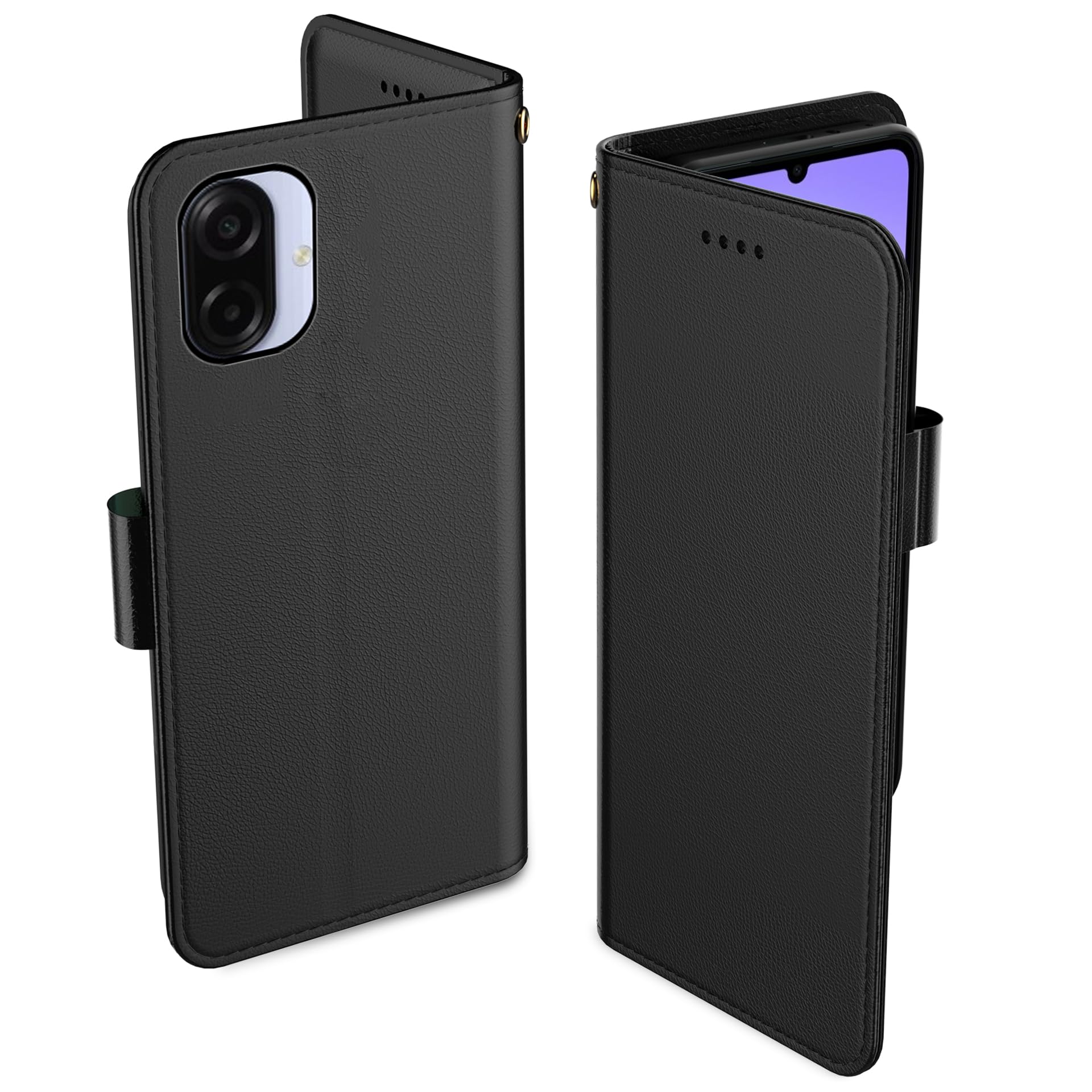 Aiziki for Samsung Galaxy A07 Case PU Leather Flip Cover Wallet Case Protector with id Holder Card Holder Slot Magnetic Closure Protective Phone Cover for Samsung Galaxy A07 Wallet Case, Black