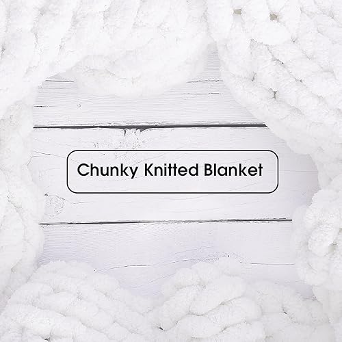 Vista 55 de HOMBYS Hilo de felpilla grueso y voluminoso para tejer a mano, hilo grueso y esponjoso para tejer a mano, hilo de felpa suave, paquete de 8