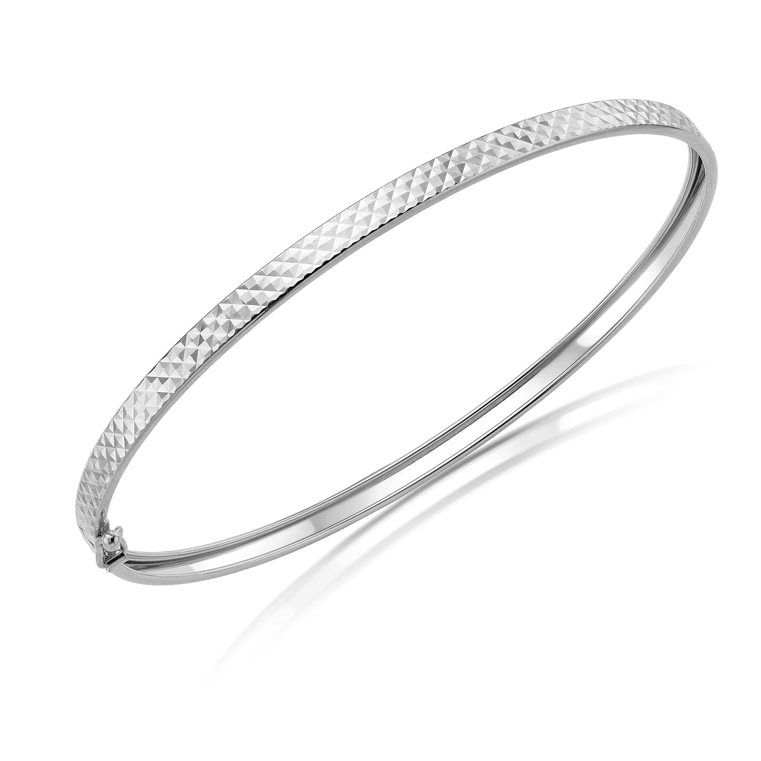 CARISSIMA Brazalete de tubo plano de oro de 9 quilates para mujer