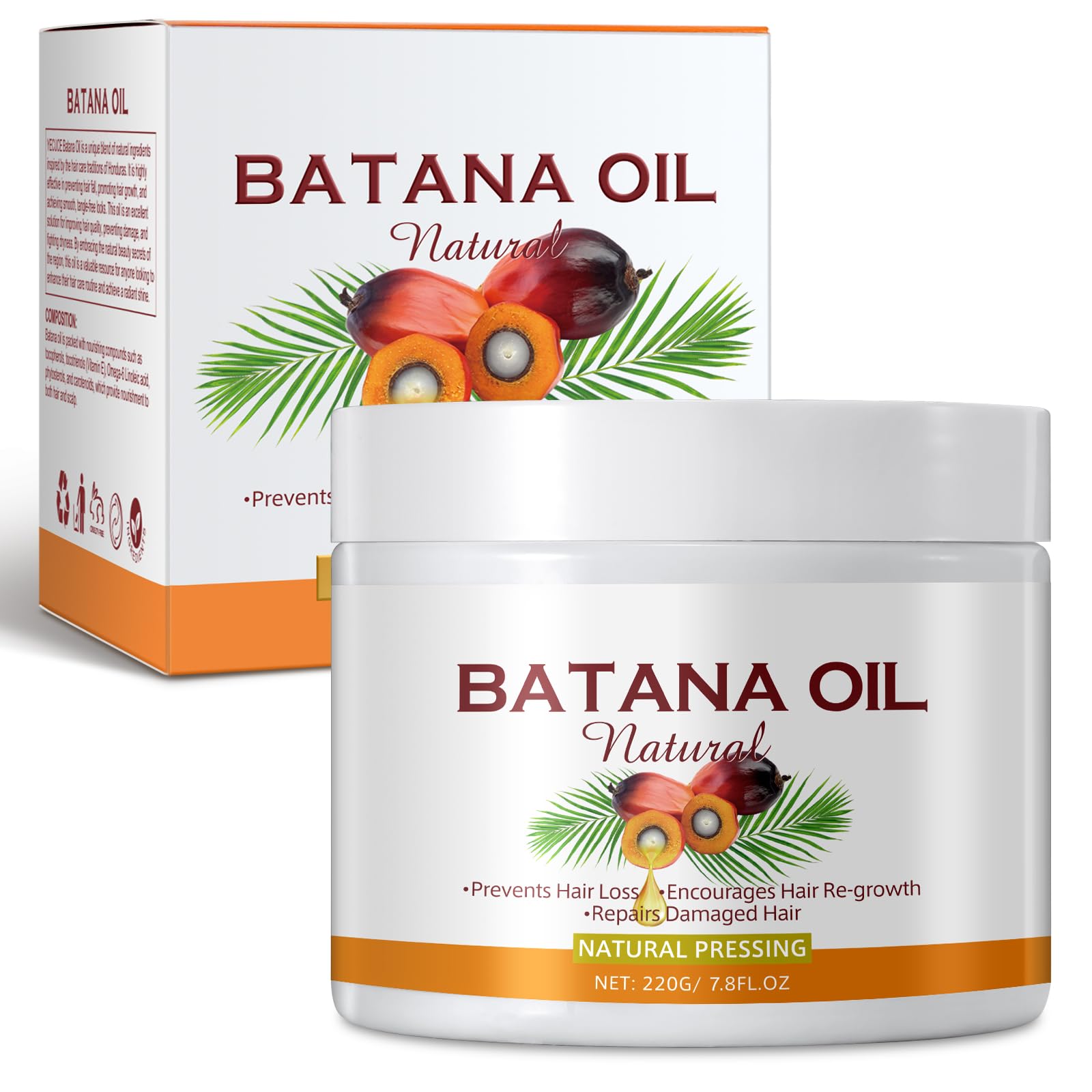 Batana Oil for Hair Growth 100% Raw Batana Oil Veganic Hair Growth Oil, Pure Batana Oil Organic, Raw Batana Oil