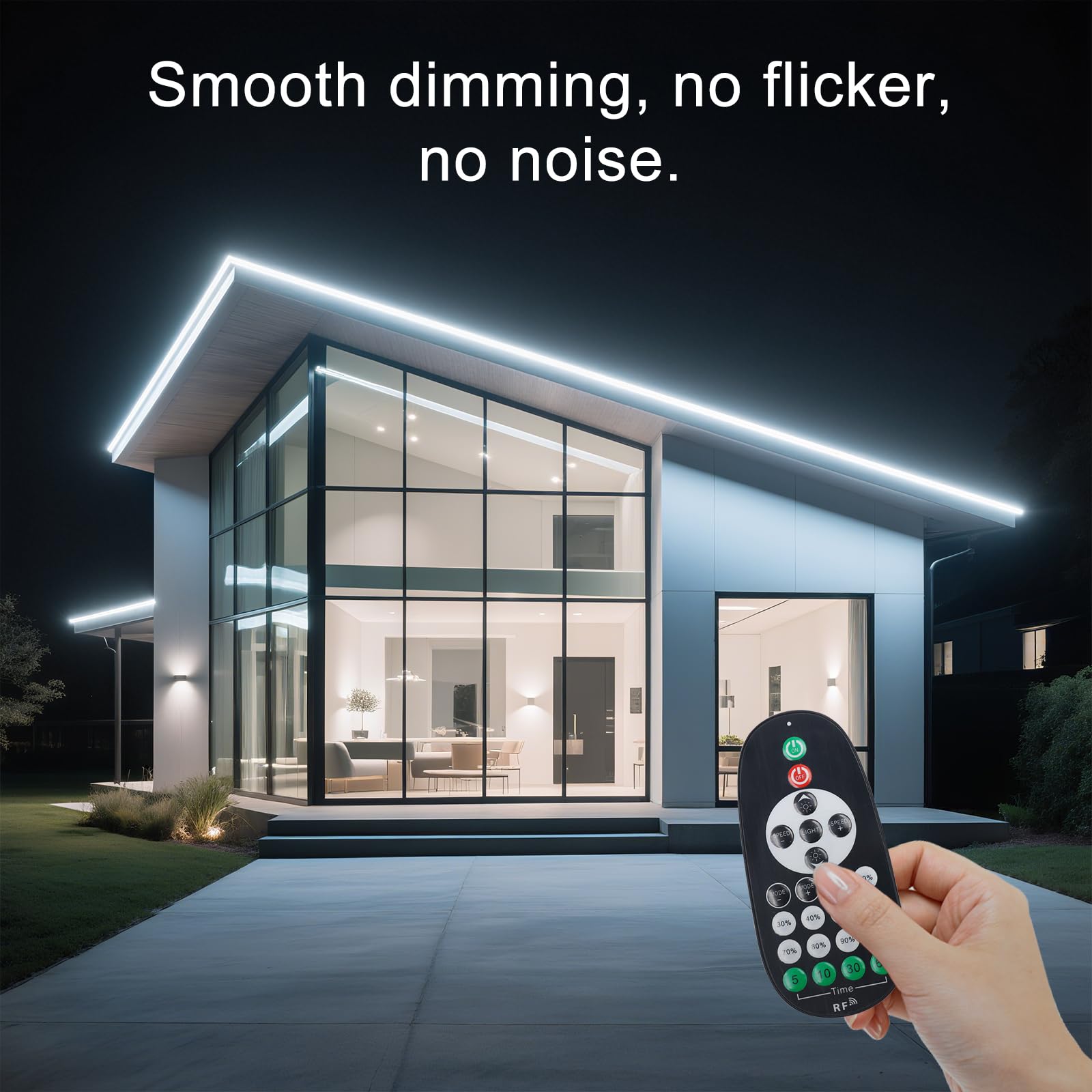 750W Lichterketten-Dimmer, AC 220V Outdoor String Glühbirne Fernbedienung Plug-in Switch Dimmer,23-Tasten Fernbedienung Zeitschalter Fernbedienungsdimmer,passend für alle dimmbaren (750W)