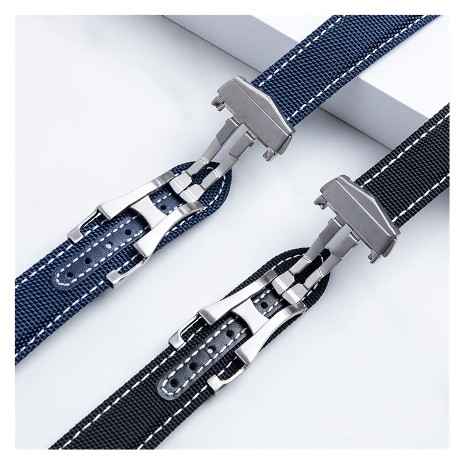 JDIME Cinturino per orologio in nylon da 2 mm, 22 mm, per Omega Seamaster 300 AT150, in pelle di tessuto, Aqua Terra 150, WatchBand