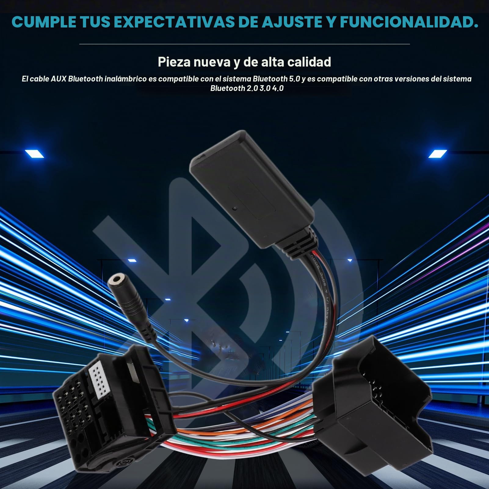 12 pines para radio de coche con adaptador Bluetooth 5.0 estéreo AUX cable para W169 W245 W203 W209 W164