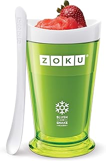 Zoku Slush and Shake Maker, Compact Make and Serve Cup with Freezer Core Creates Single-serving Smoothies, Slushies and Milkshakes in Minutes, BPA-free, Green