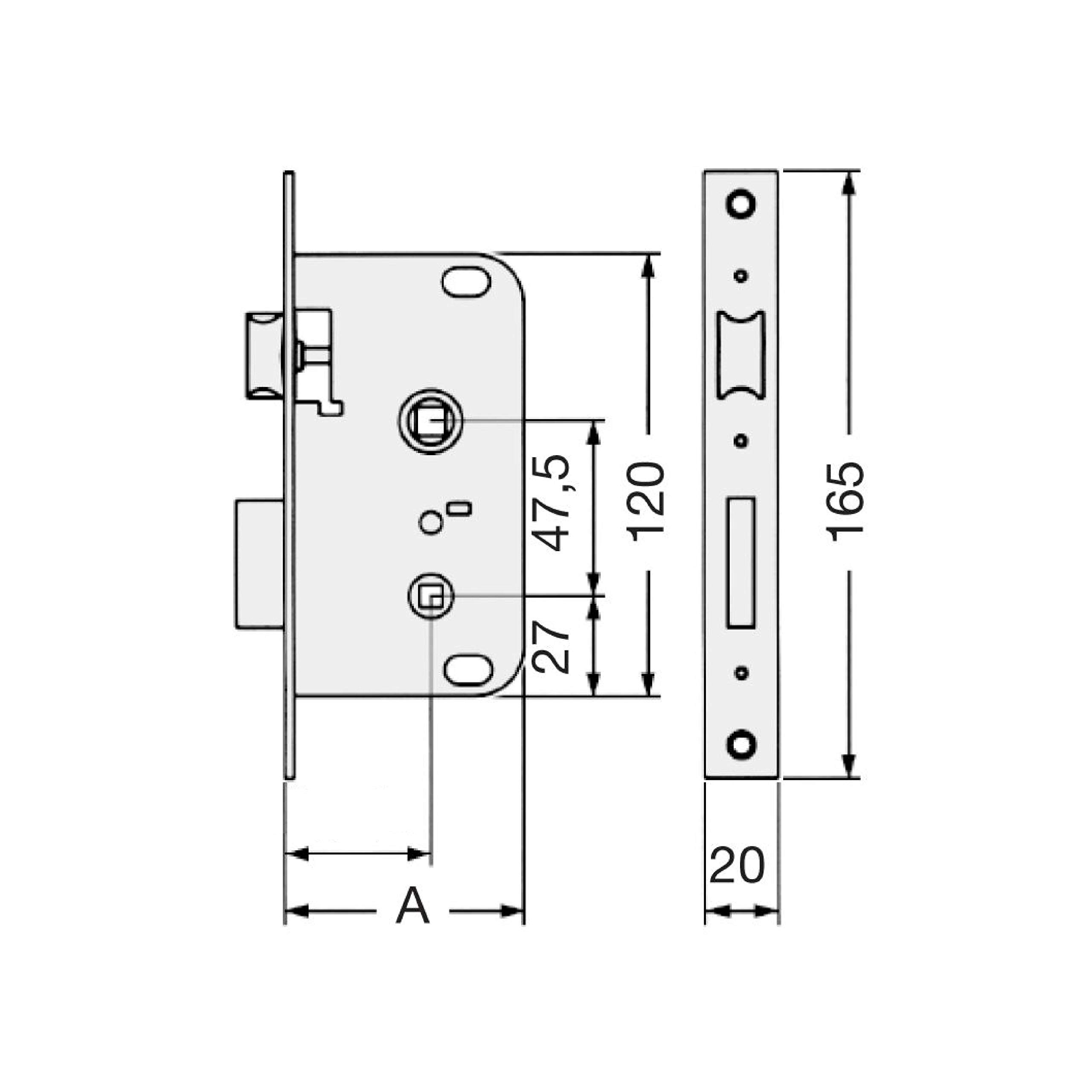 Tesa Assa Abloy 200430HL Cerradura De Embutir Para Puertas De Madera Bronce (Latonado) Entrada 30 mm 2004