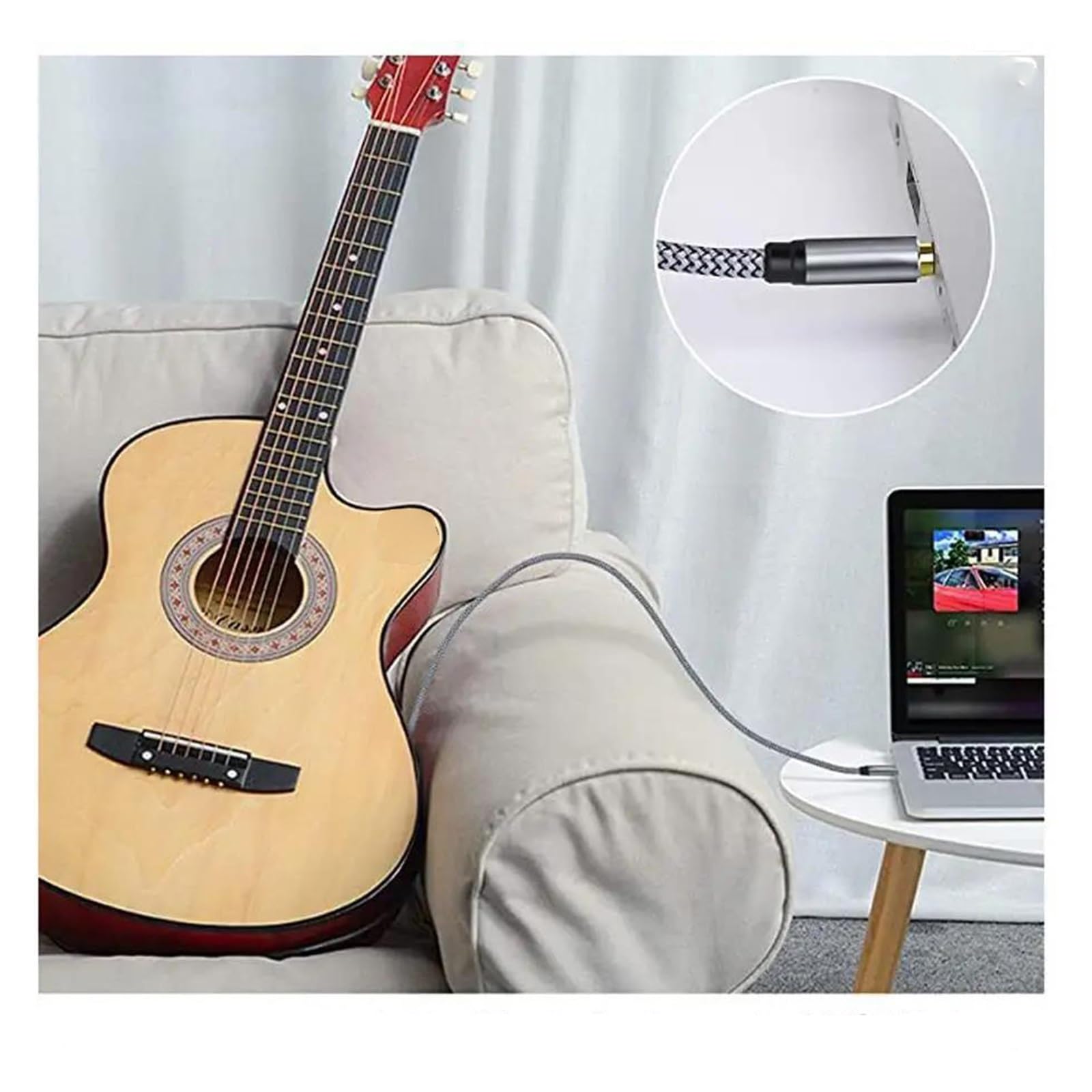 Kabel Audio Do Gitary Adapter kabla pomocniczego 6,5 do 3,5 Jack do wzmacniacza głośnikowego Kabel 3,5 mm do 6,5 mm (Size : 5m)