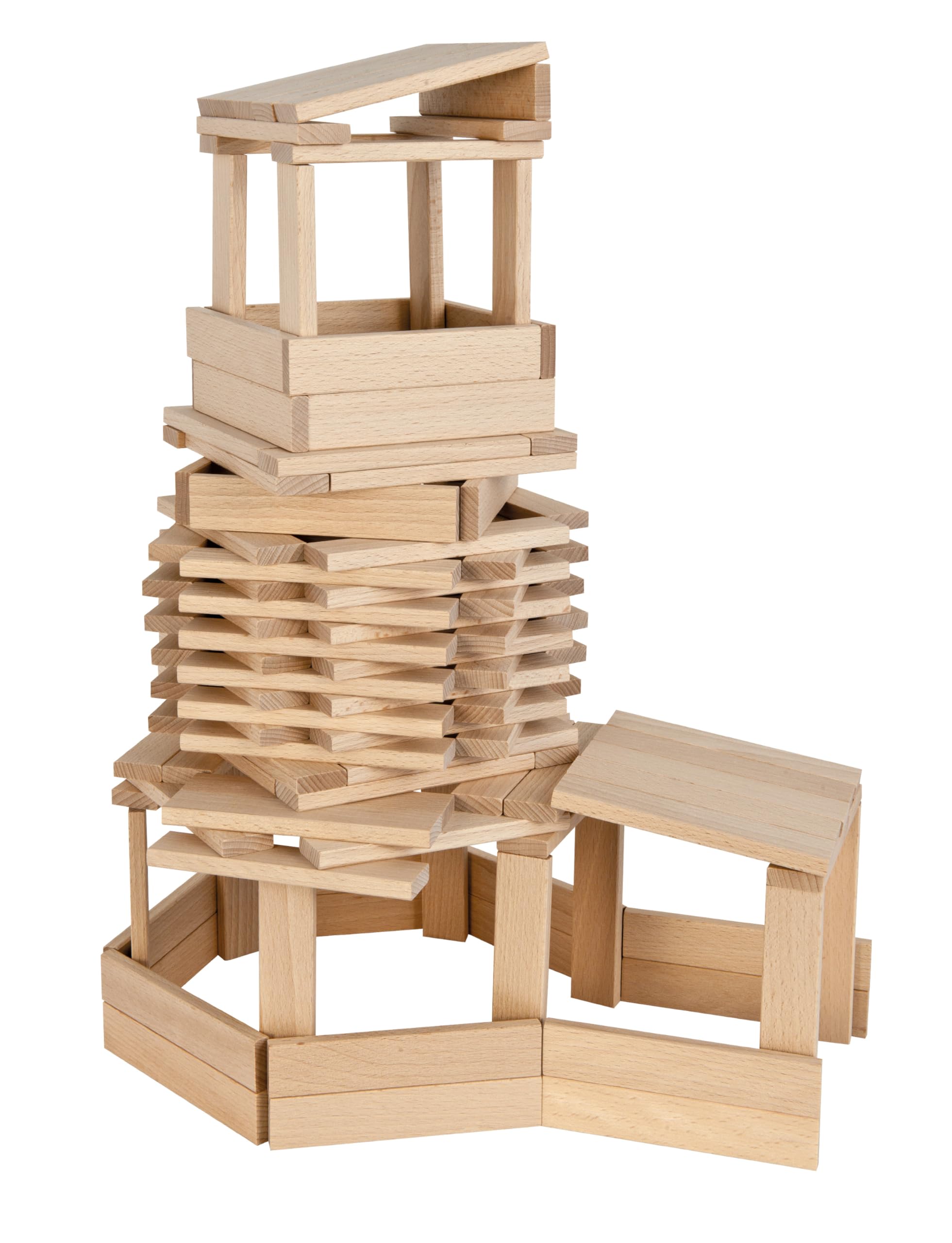 Eichhorn Barril con 200 Bloques de Construcción de Madera FSC, +2 | 200 bloques de madera FSC; construye, crea y aprende; incluye modelos; +2 años