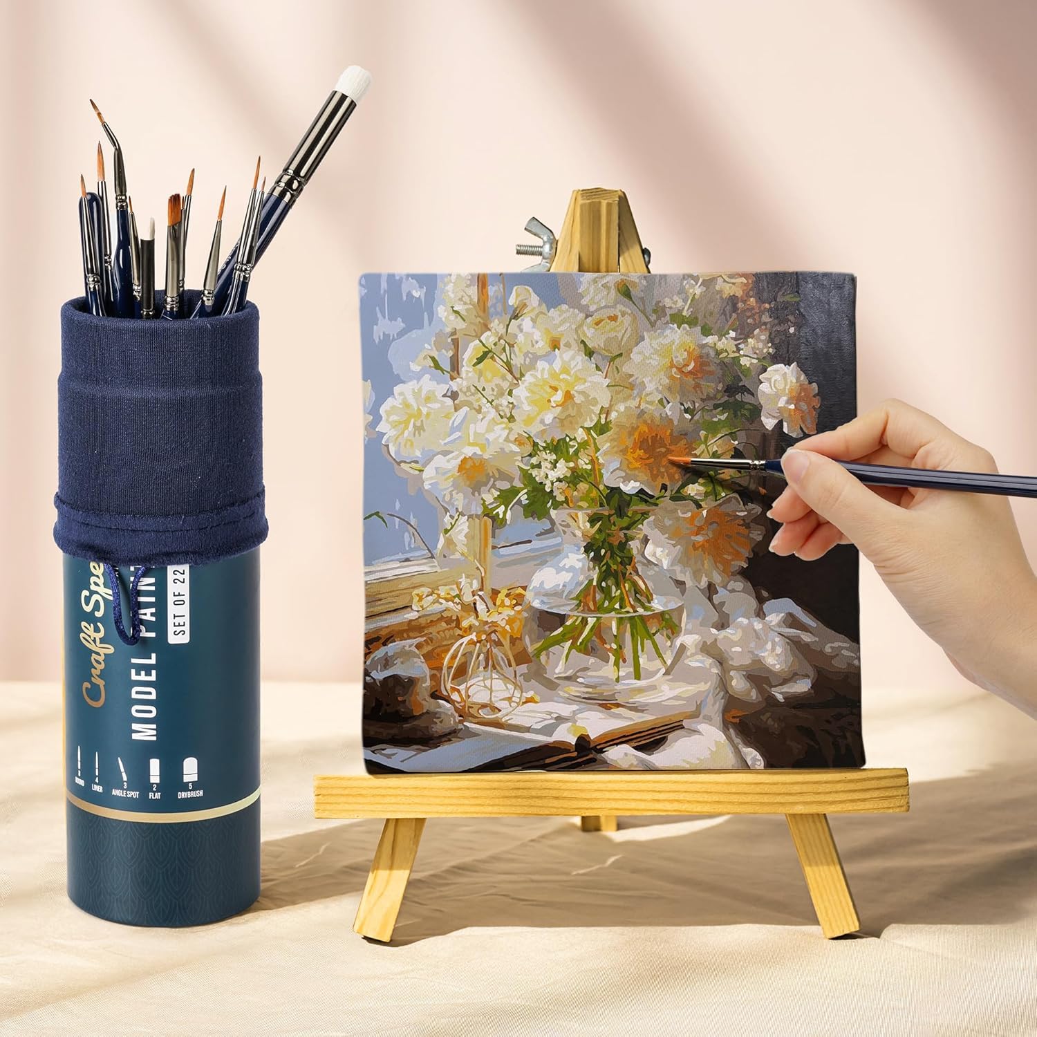 22-teiliges Miniatur-Pinsel-Set für Kunst – Modellpinsel für Acrylmalerei & Trockenpinsel Miniaturmalerei – 22 Pinsel für Kunstgeschenke & Acrylfarben Set, Aquarellpinsel für Künstler