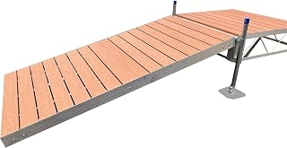 4'X8' Shore Ramp Kit for Truss Style Stationary or Rolling Dock (Brown Aluminum Decking) (10352)