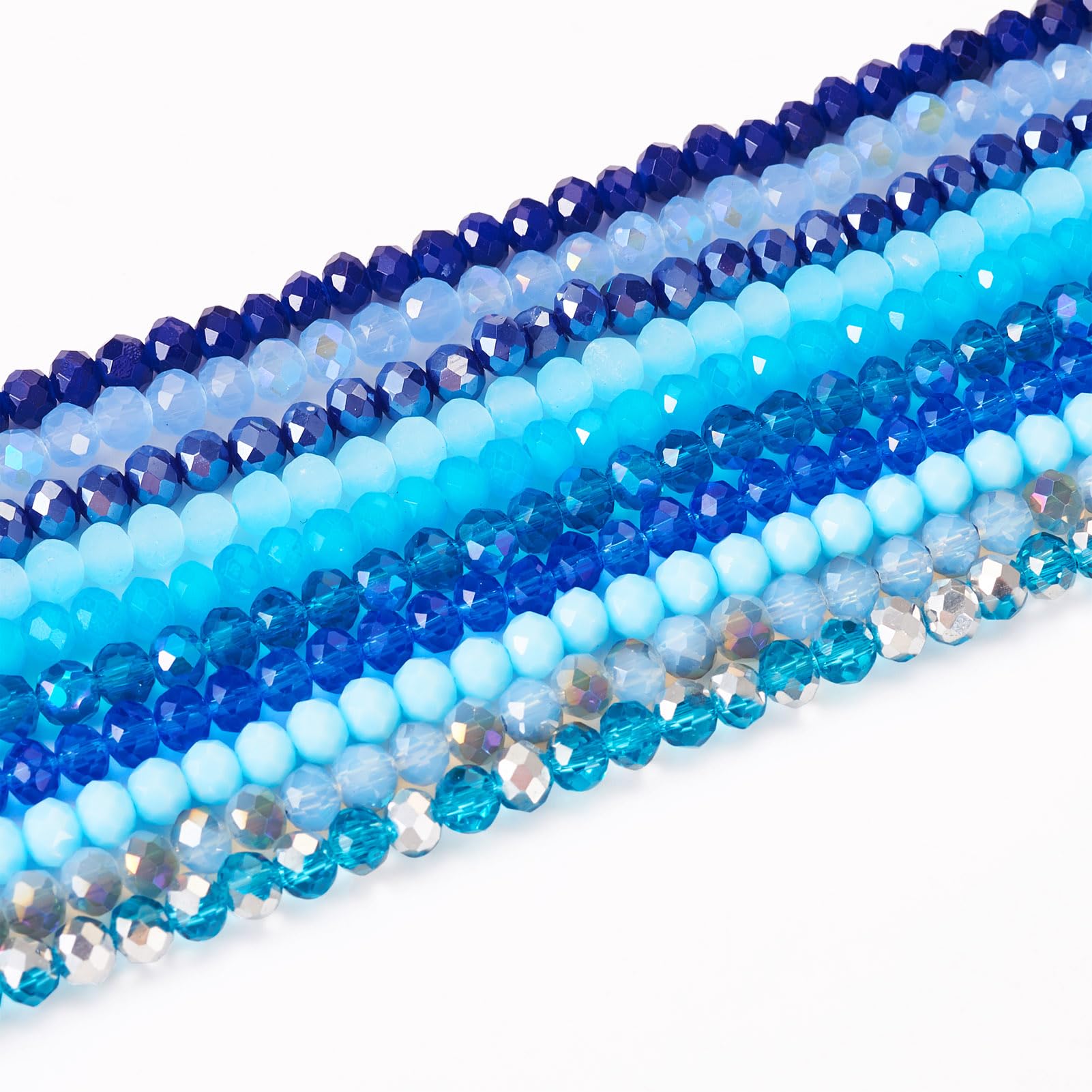 Cheriswelry 1270Pcs Blue Electroplate Glass Beads Strand Faceted Rondelle Crystal Beads for Bracelet Necklace Earring Keychain Jewelry Making DIY Crafts - Image 2