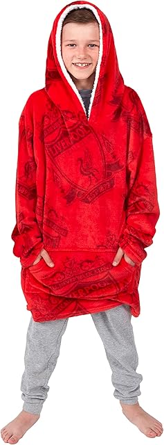 Coco Moon Liverpool FC Super Soft Poncho Hooded Blanket Fleece Changing Robe (Child)