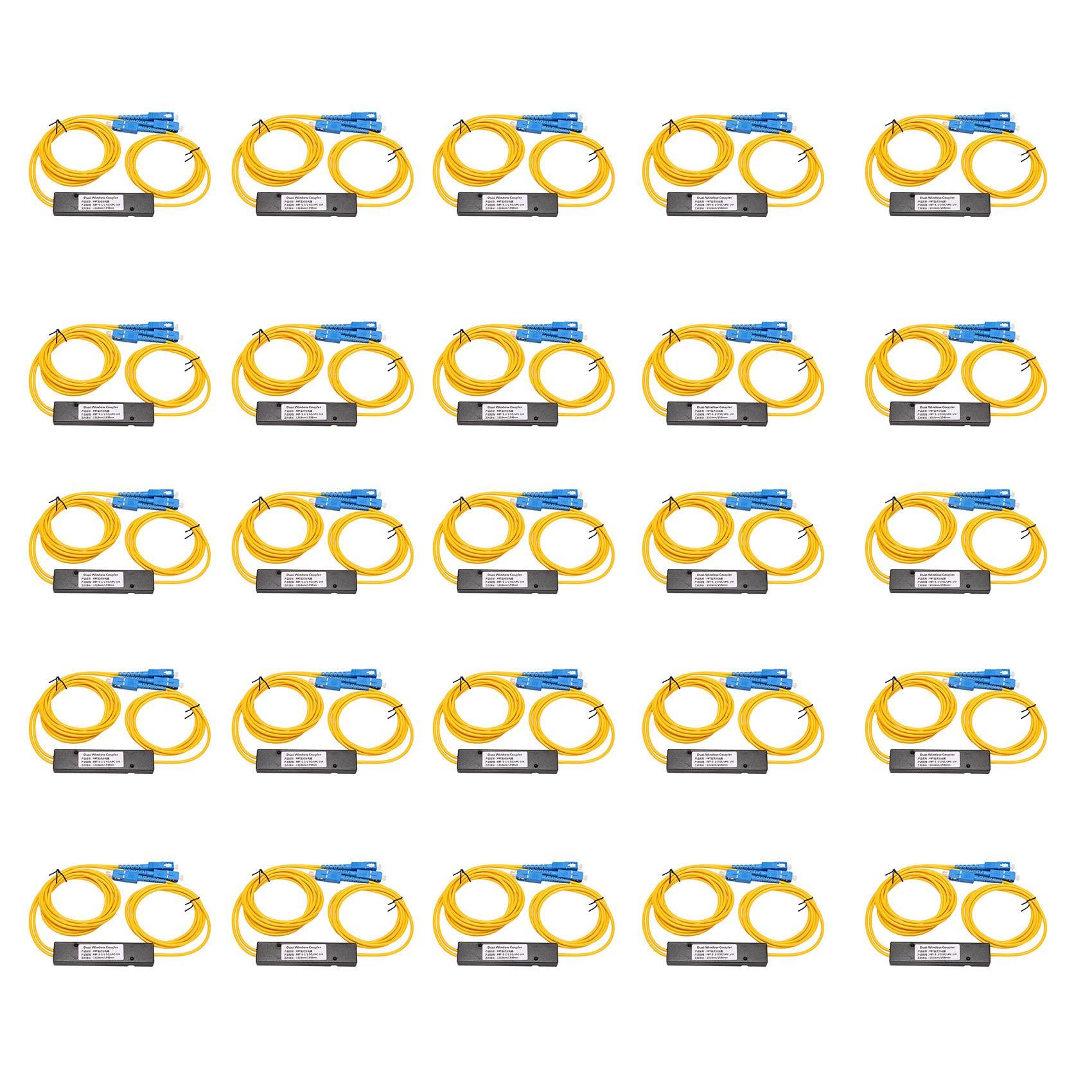 20X Coupleur Optique Fbt Fibre Optique Monomode Ftth SC UPC 1X2 Plc