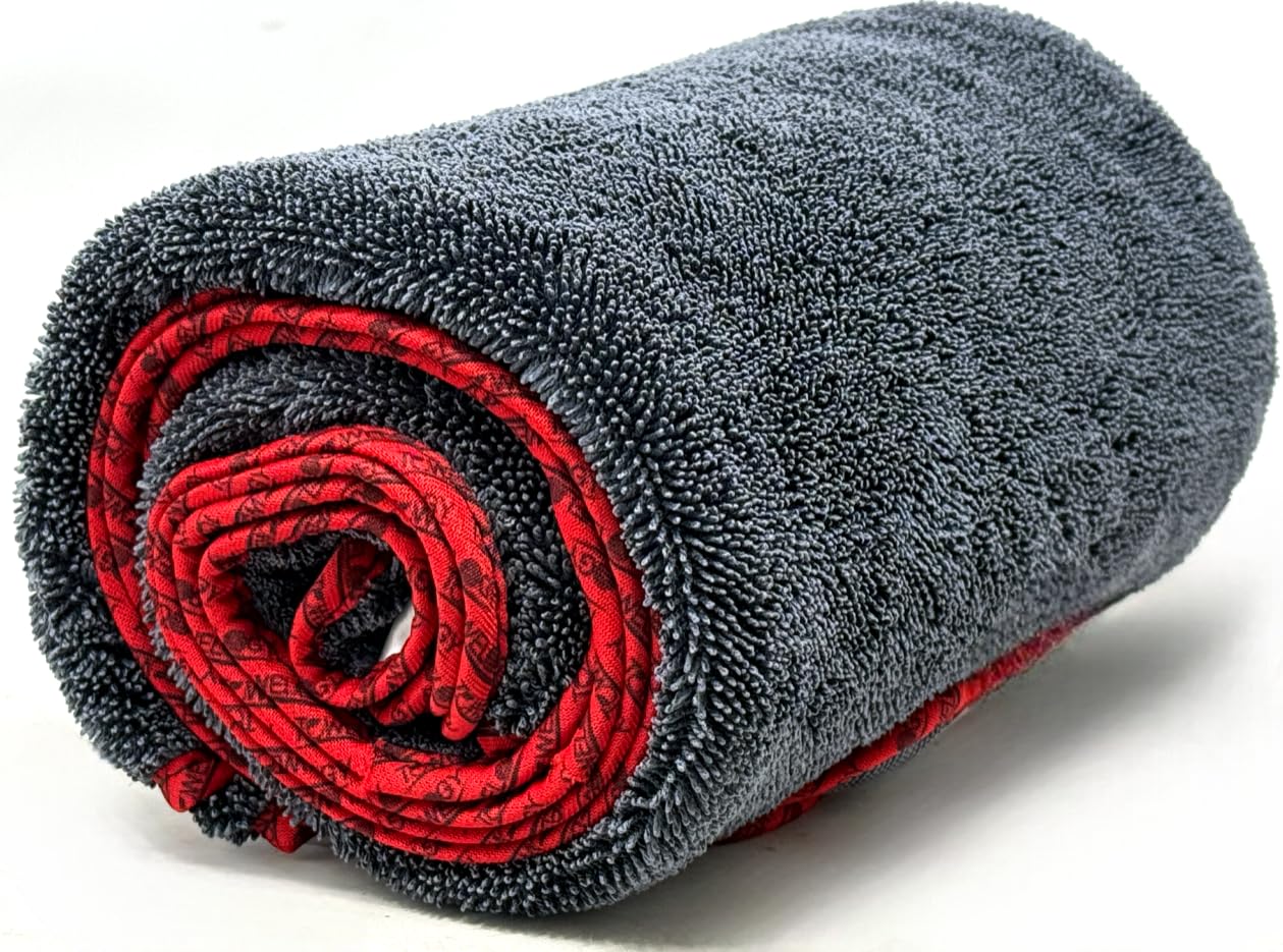 Towelogy® XXL Car Drying Towel Twisted Loop - 100x60cm Extra Large Microfibre Drying Towel - Super Absorbent Car Detailing Cloth with SmartThick Technology (XXL)