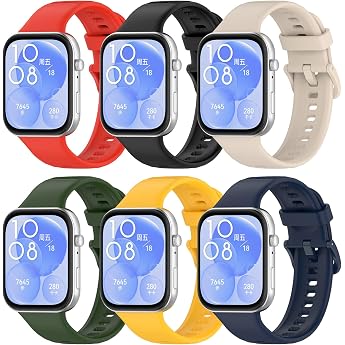 BDIG Pack of 6 Wristbands Compatible with Huawei Watch Fit 5/Fit 5 Pro/Fit 4/Fit 3 Women Men Silicone Sport Replacement Strap