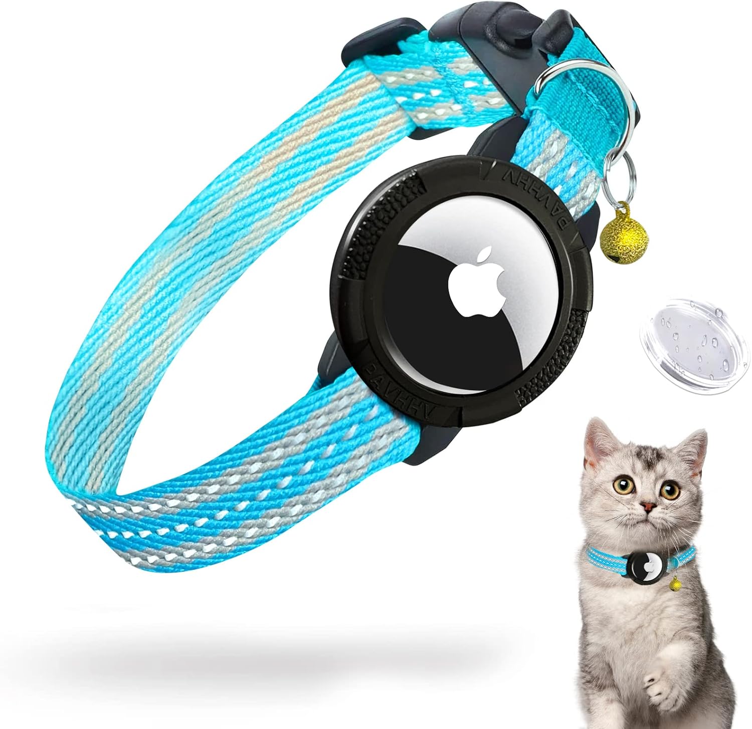 AirTag Cat Collar with Waterproof Cover, Lioenyong Integrated AirTag