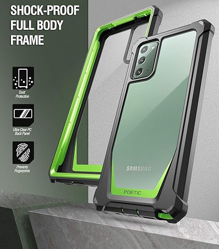 Miniatura 4 de Poetic Guardian Series - Funda diseñada para Samsung Galaxy Note 20, híbrida de cuerpo completo, a prueba de golpes, sin protector de pantalla