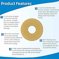 Vista 4 de 10 anillos de barrera para ostomía, anillos de ostomía moldeables sin picaduras, anillos extensores hidrocoloides para bolsas de colostomía