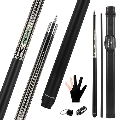 HomeSeason Palo de Billar de Fibra de Vidrio 147 cm Tacos de Billar Profesionales de Baja Defleccíon Palos de Billar