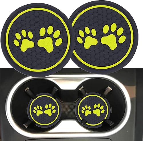Miniatura 1 de Pack-2 - Portavasos para automóvil, posavasos antideslizantes de silicona, posavasos de automóvil con patas de perro, accesorios para el interior