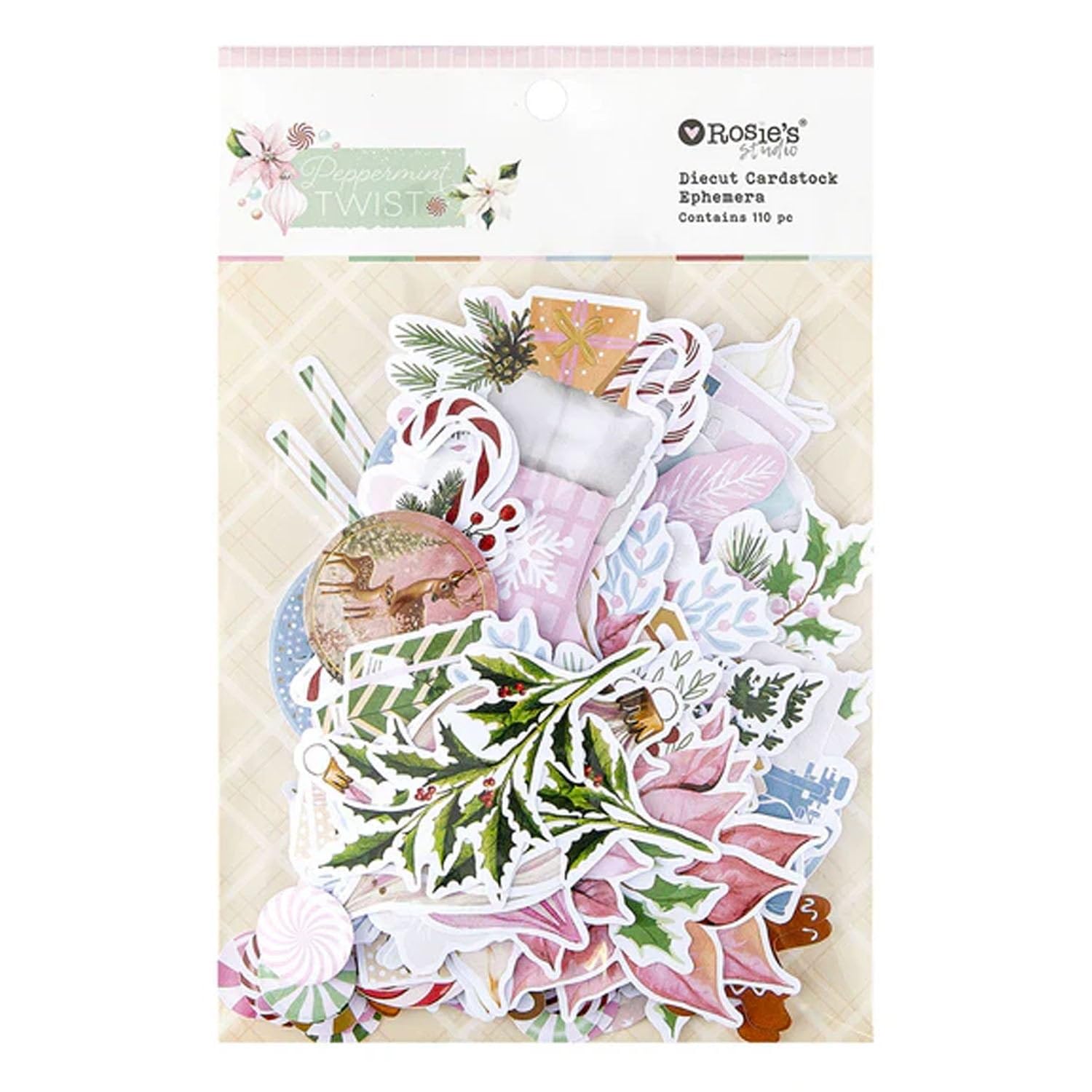 Rosie's Studio Peppermint Twist Cardstock Diecut Ephemera