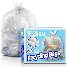 ToughBag 16-25 Gallon Clear Trash Bags, 30 x 37 - 10 Microns Thick 500 Count - 16 Gallon Trash Bags, Commercial Trash Bags & Liners - Made in USA