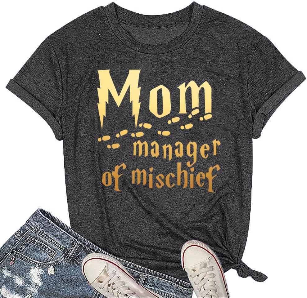 Mom Manager Birthday Shirt for Women - Funny Mama Family Clothes Mothers Day Graphic Outfit Tee Tops