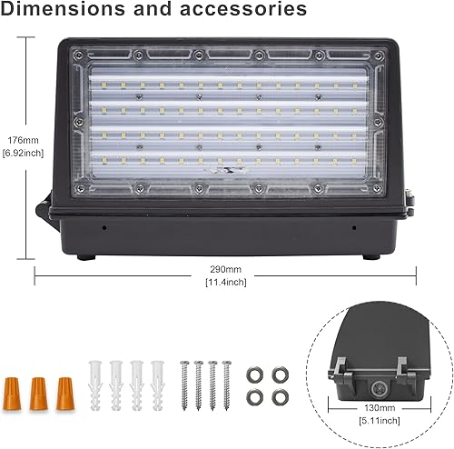 Miniatura 6 de Paquete de pared LED de corte completo, 70W 8,400LM reemplaza 400W HPSHID, 5000K luz exterior IP65 impermeable