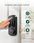 DESLOC B200 Verrou intelligent WiFi, Passerelle incluse, Entrée sans clé par empreinte digitale | Pêne dormant avec clavier rétroéclairé, Contrôle à distance par application, Compatible avec Alexa, Port d'alimentation d'urgence, Batterie de 12 mois, Étanche IP 54