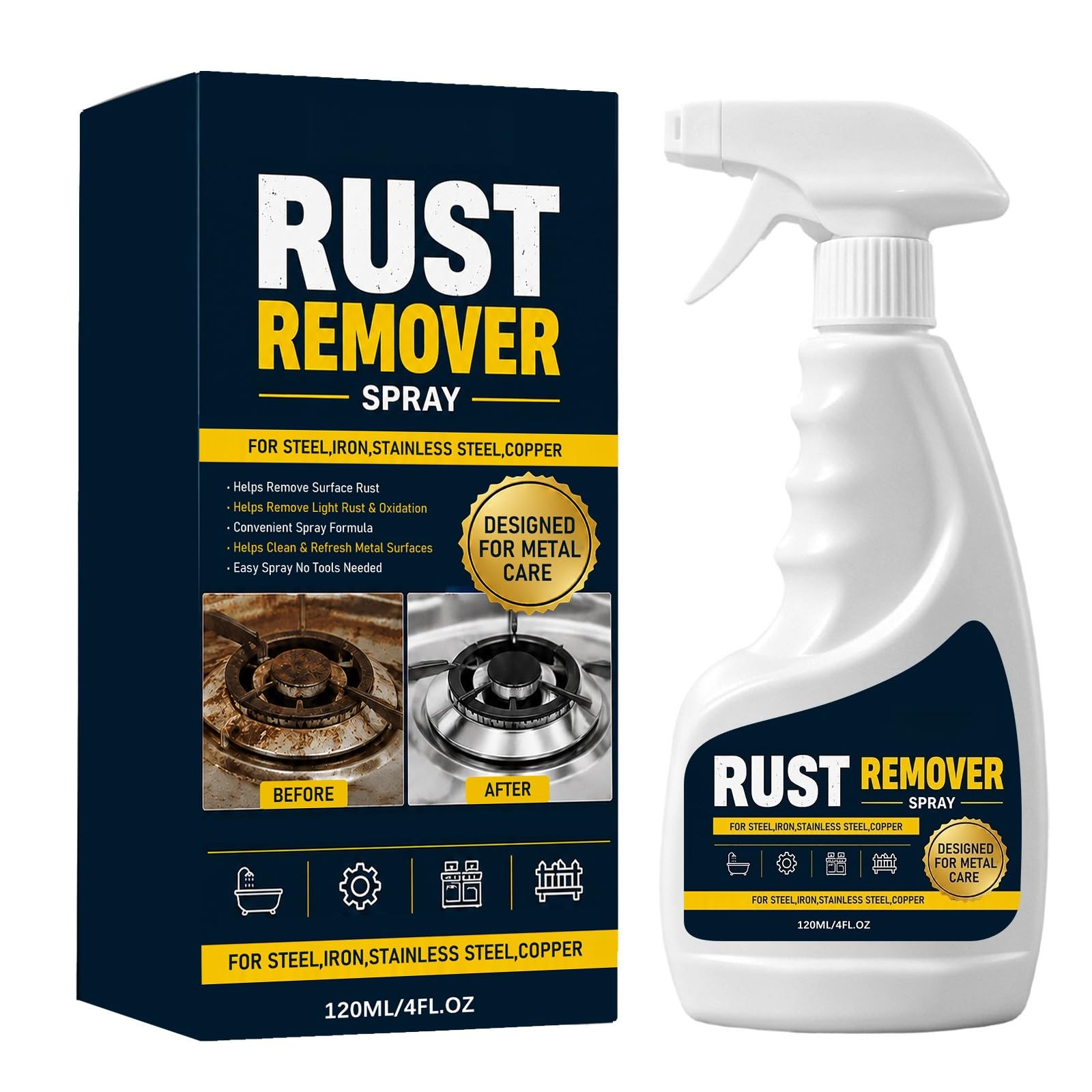 Photo 1 of **FACTORY SEALED*Multipurpose Rust Remover Spray – Powerful Metal Cleaner & Rust Converter for Stainless Steel, Iron, Automotive Parts, Tools, Furniture, Home & Industrial Use**FACTORY SEALED*