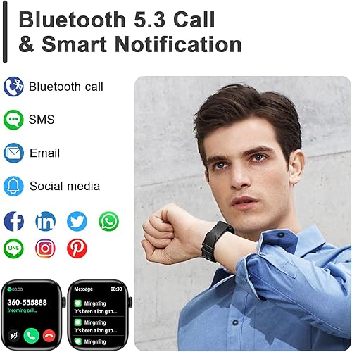 Miniatura 3 de Reloj inteligente para hombres y mujeres de 1.9 pulgadas, compatible con teléfonos Android, compatible con iPhone, Samsung, Android, IP68,
