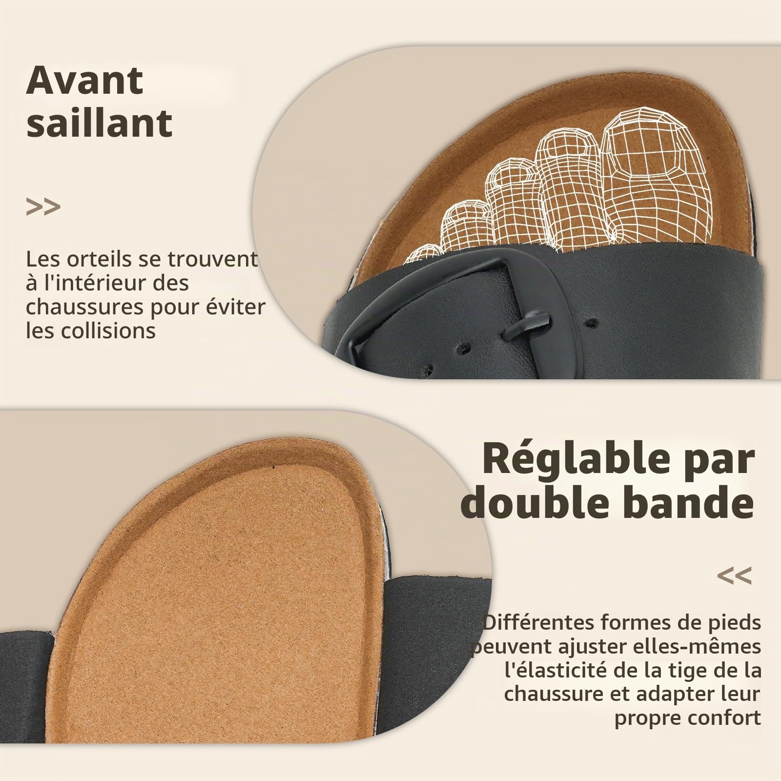 Torotto Femme Sandales Mules Chaussure